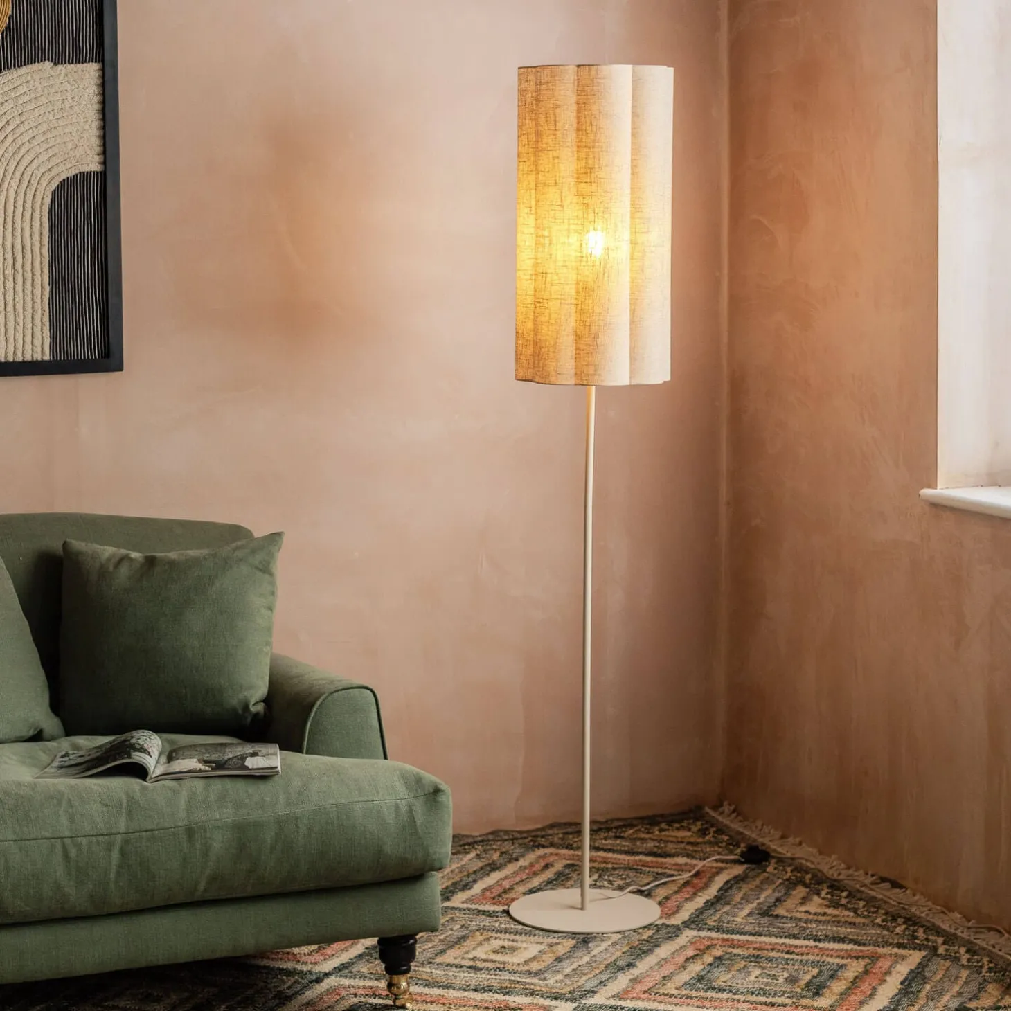 Fluted Fabric Floor Lamp