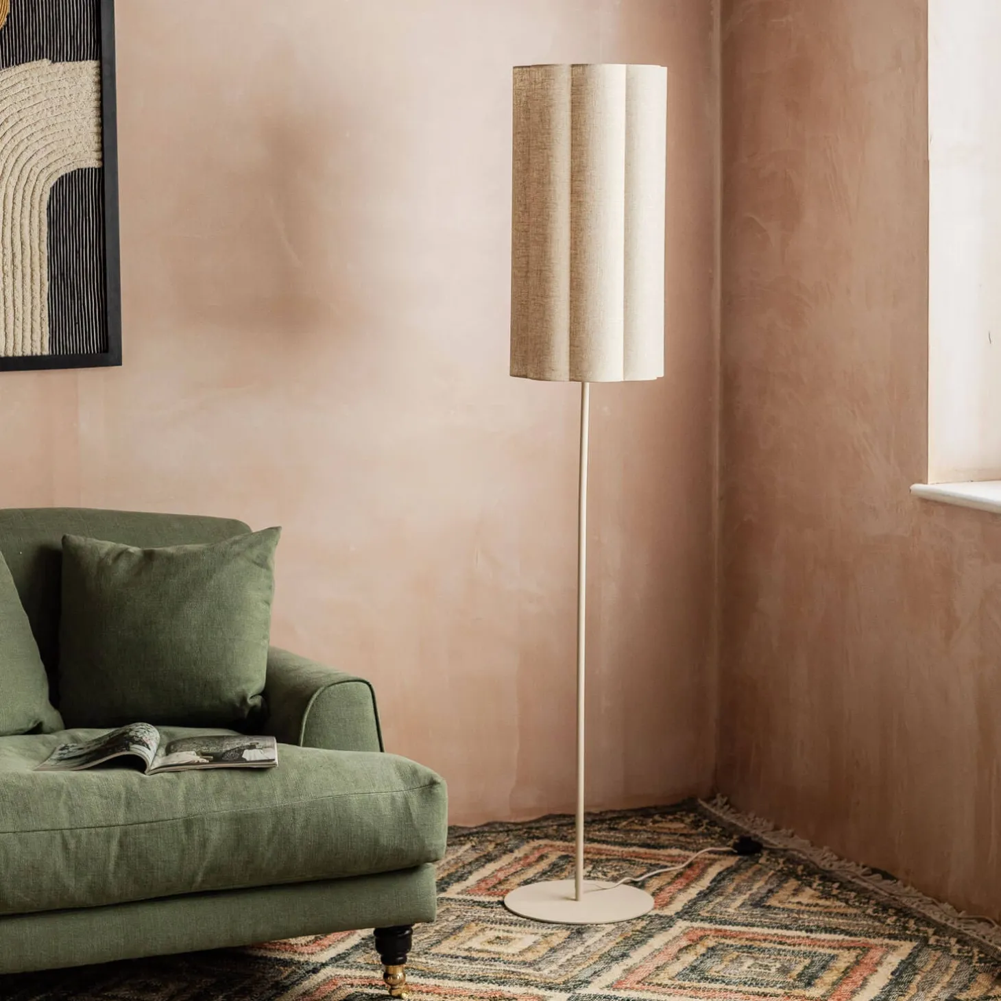Fluted Fabric Floor Lamp