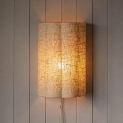 Fluted Natural Linen Wall Lamp