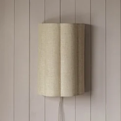 Fluted Natural Linen Wall Lamp