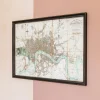 Framed River Thames Map