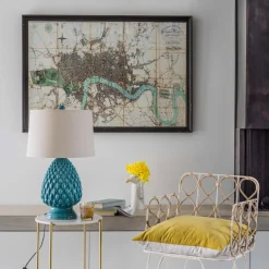 Framed River Thames Map