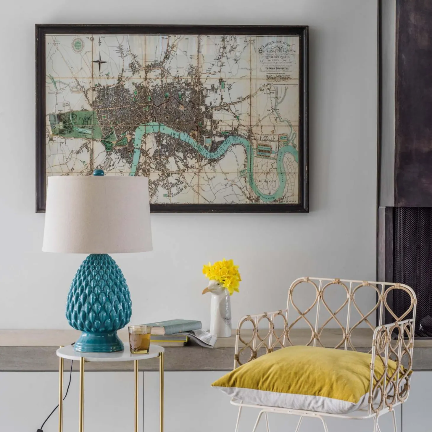 Framed River Thames Map