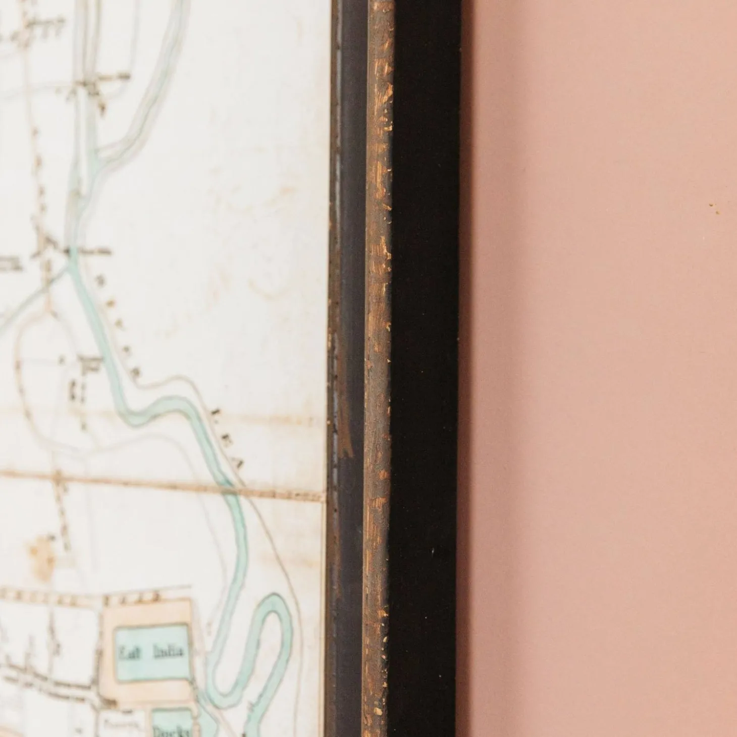 Framed River Thames Map