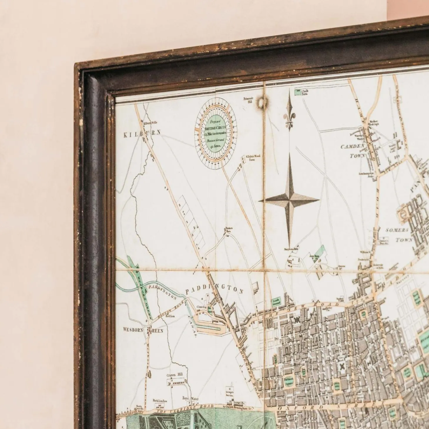 Framed River Thames Map