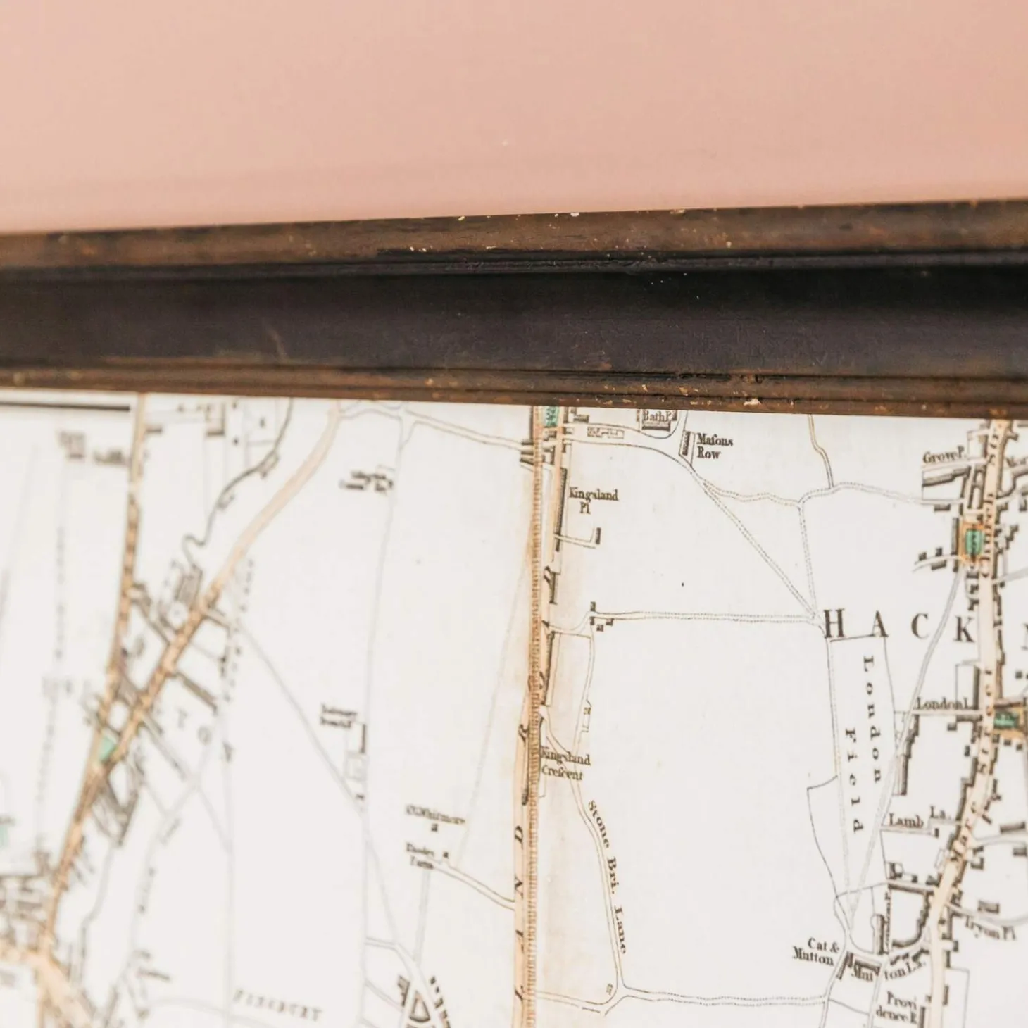 Framed River Thames Map