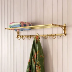 Francine Antique Gold Coat & Luggage Rack