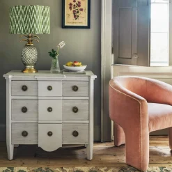 Freja Swedish Distressed Three Door Chest of Drawers