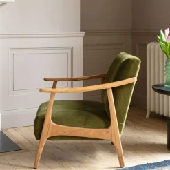Gabe Olive Velvet Armchair