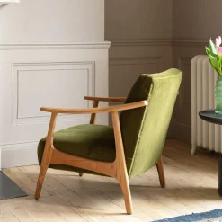 Gabe Olive Velvet Armchair