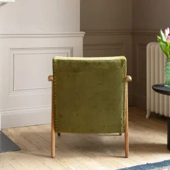 Gabe Olive Velvet Armchair