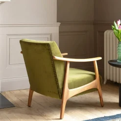 Gabe Olive Velvet Armchair
