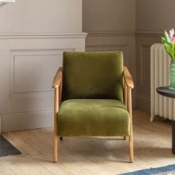 Gabe Olive Velvet Armchair