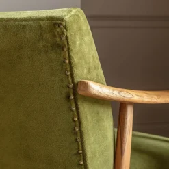 Gabe Olive Velvet Armchair