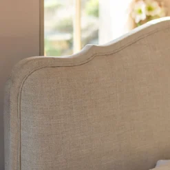 Genevieve Natural Linen King Size Bed