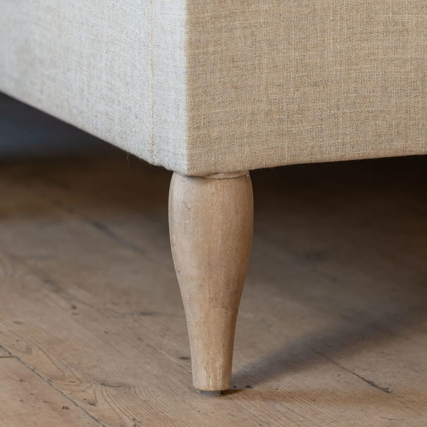 Genevieve Natural Linen King Size Bed