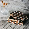 Geometric Black and White Bone Box