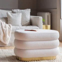 Gio White Teddy Ottoman