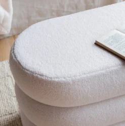 Gio White Teddy Ottoman