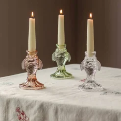 Glass Fish Candle Holders
