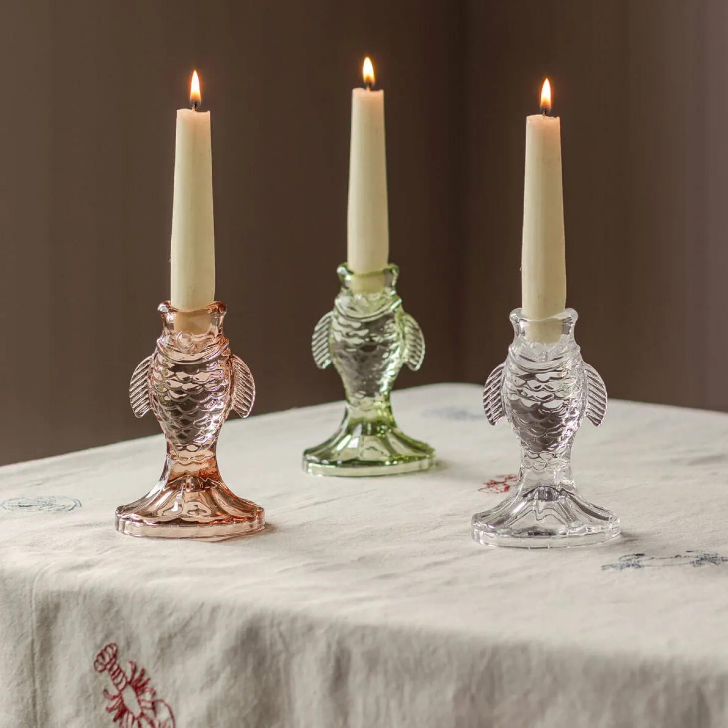 Glass Fish Candle Holders