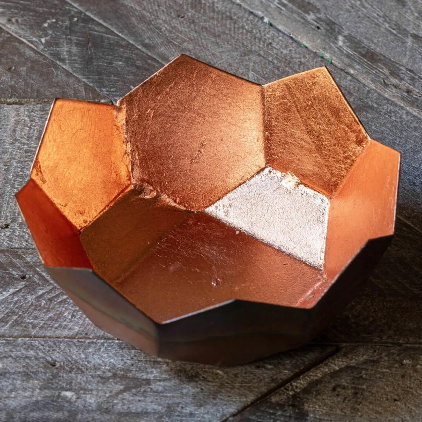 Gold and Copper Lotus Tea Light Holder