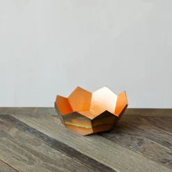 Gold and Copper Lotus Tea Light Holder