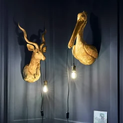 Gold Antelope Wall Light