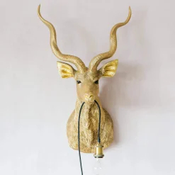 Gold Antelope Wall Light