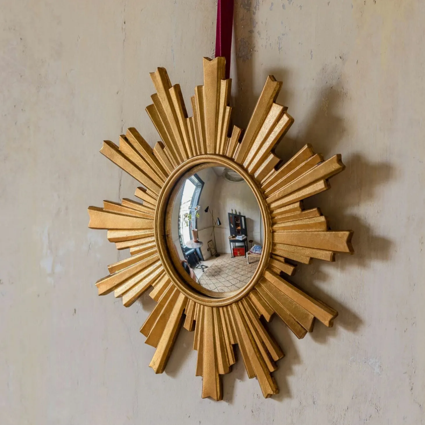 Gold Convex Halo Wall Mirror