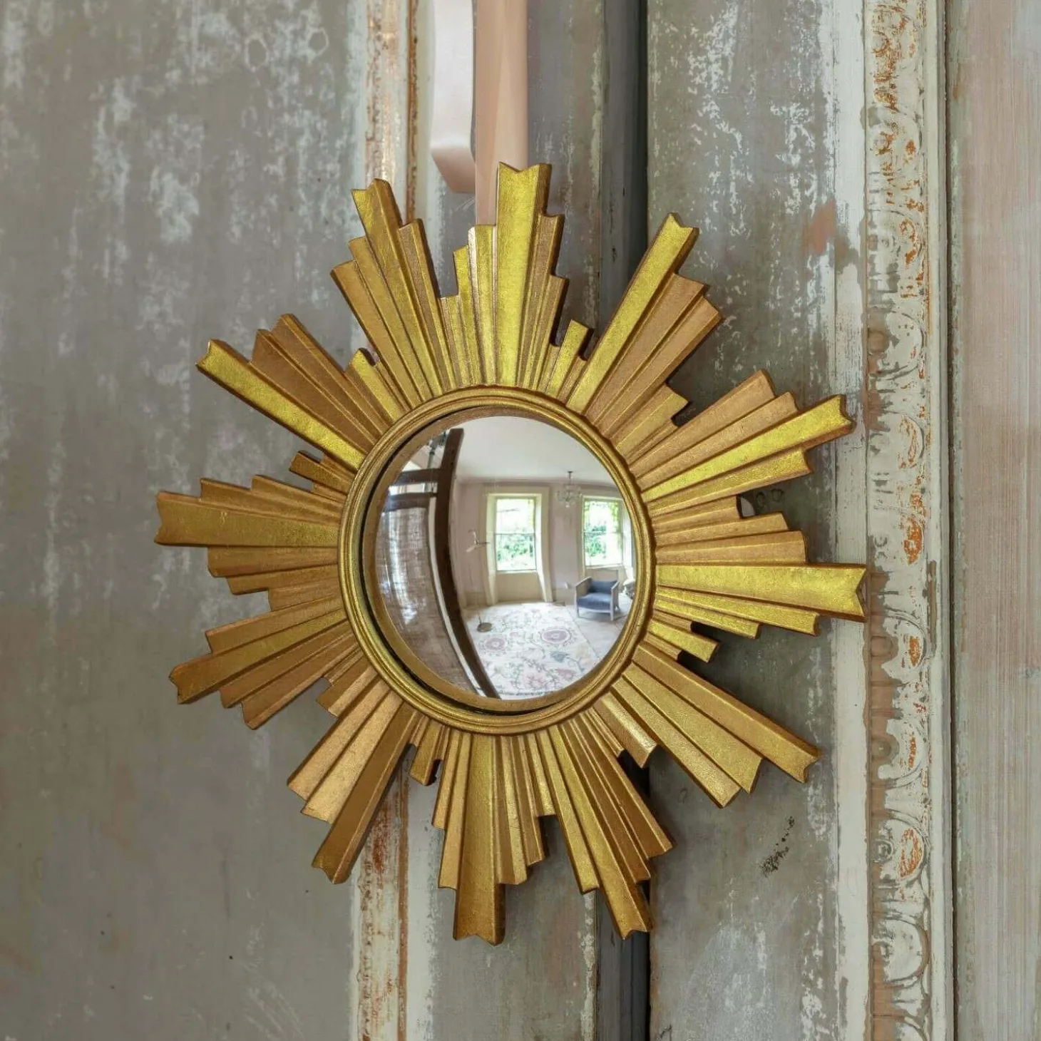 Gold Convex Halo Wall Mirror