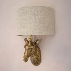 Gold Giraffe Wall Light With Shade