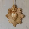 Gold Heart and Cross Wall Decoration