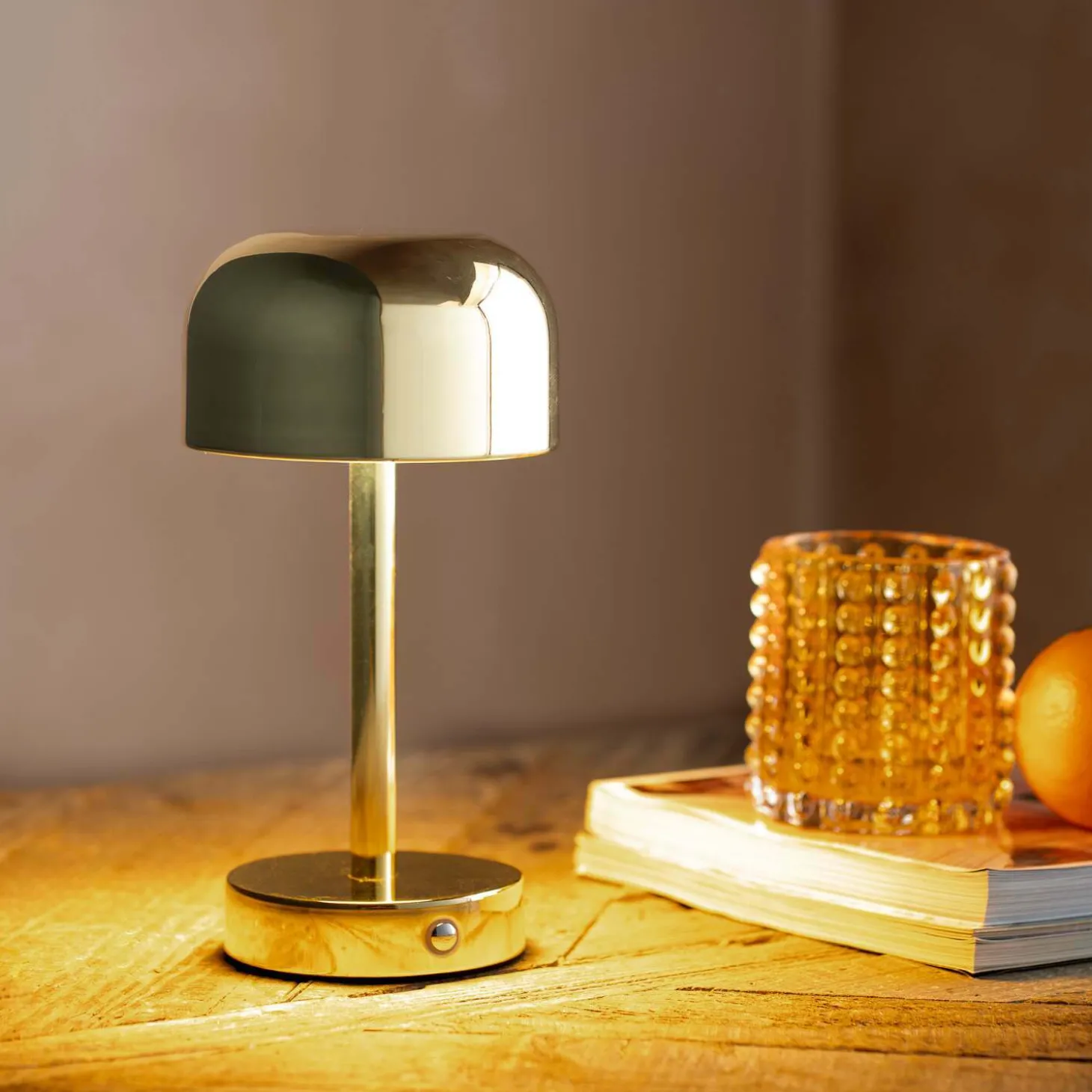 Gold LED Card Room Table Lamp