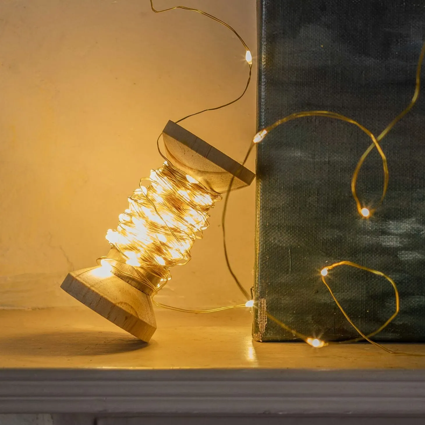 Gold LED Lights on a Spool