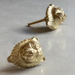 Gold Lion Head Knob