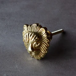 Gold Lion Head Knob