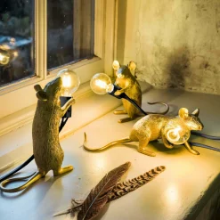 Gold Mouse Table Lamps