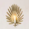 Gold Palm Candle Holder Wall Sconce