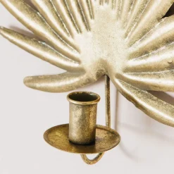 Gold Palm Candle Holder Wall Sconce