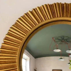 Gold Round Convex Wall Mirror