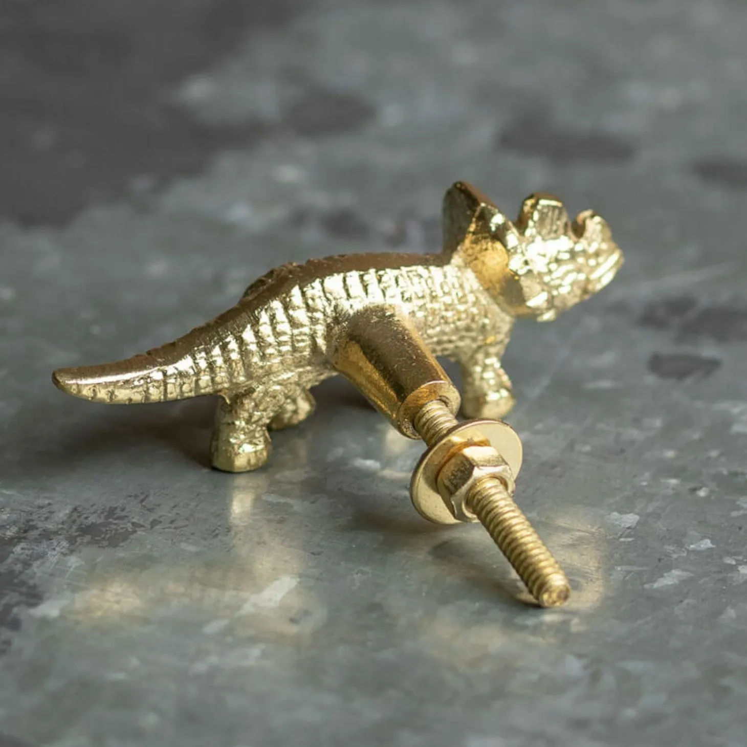 Gold Triceratops Knob