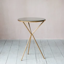 Gold Tripod Mirrored Table