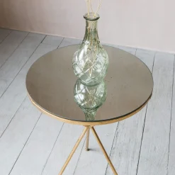 Gold Tripod Mirrored Table