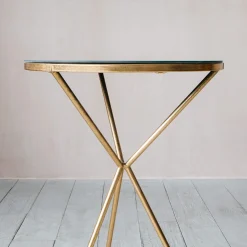 Gold Tripod Mirrored Table