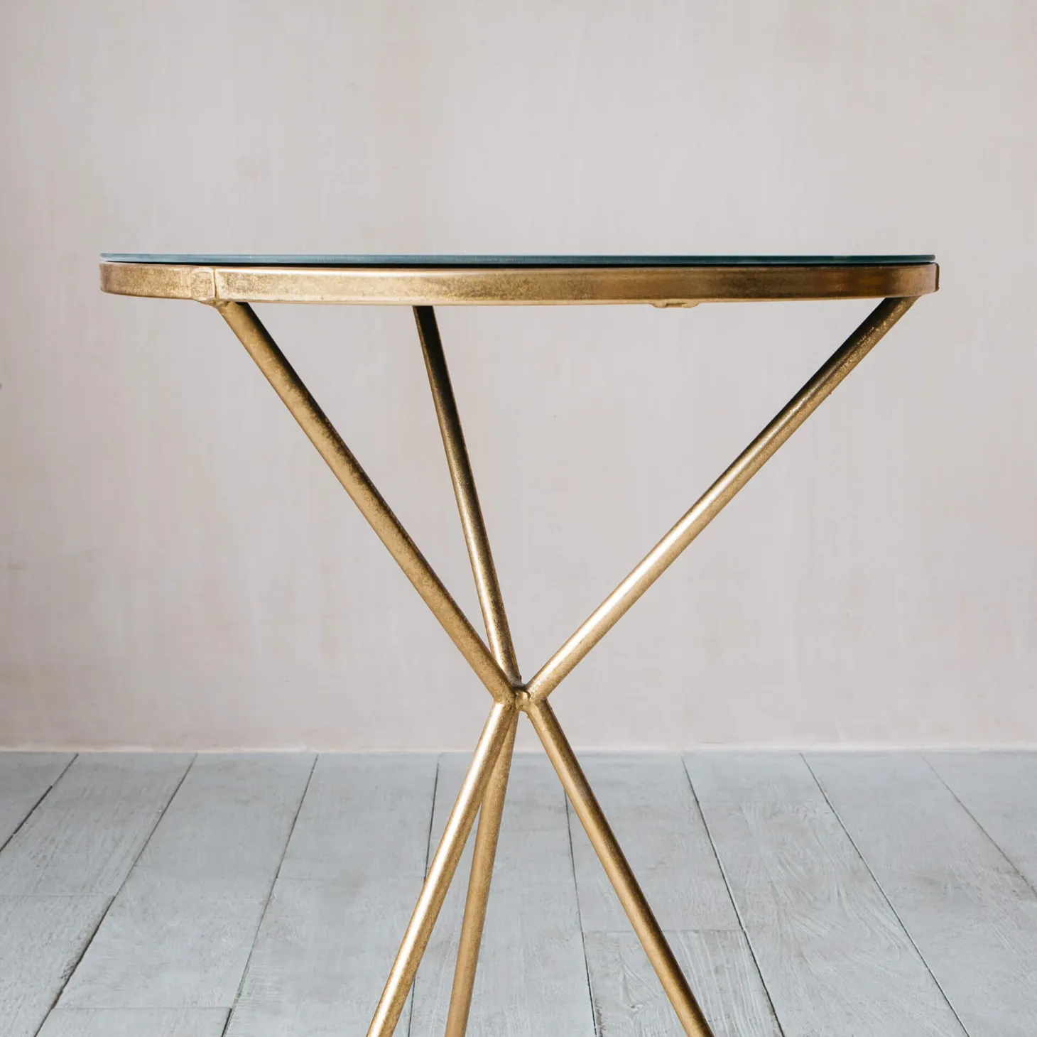 Gold Tripod Mirrored Table