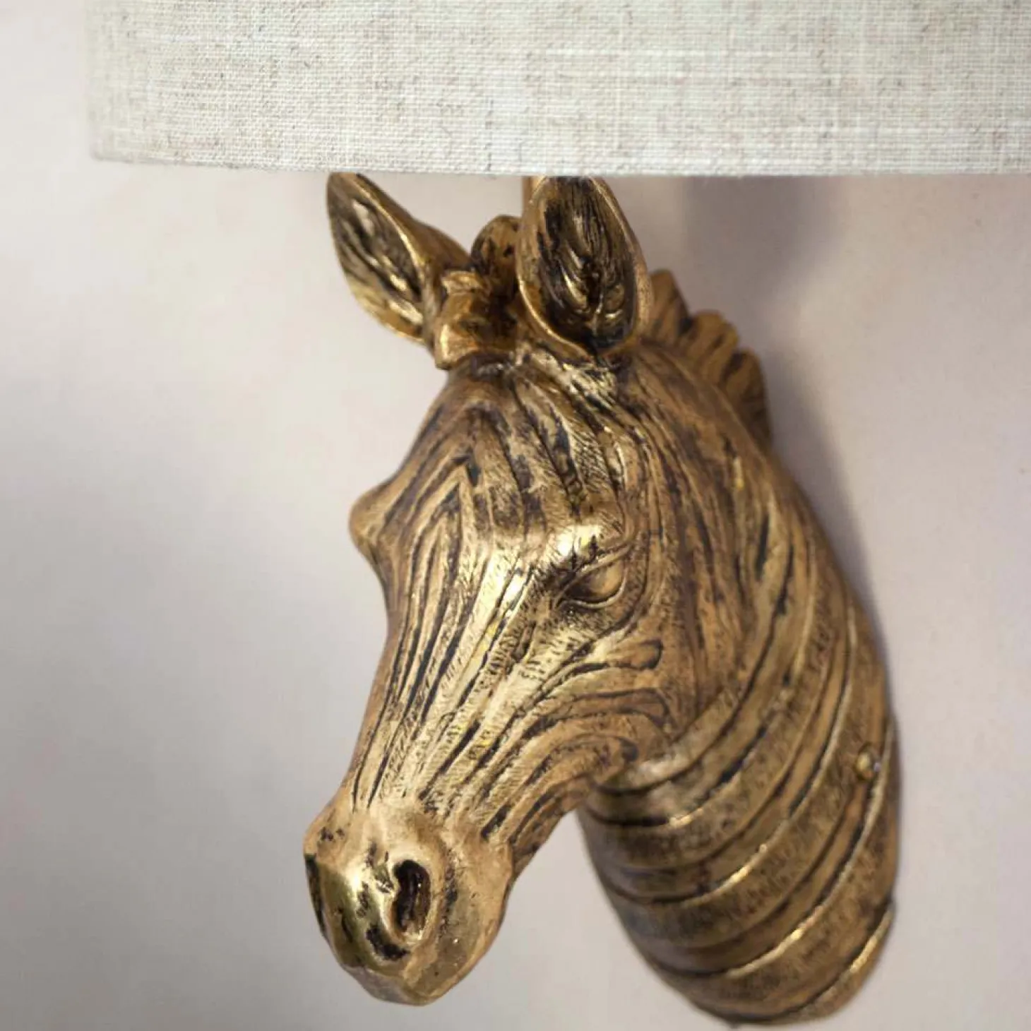 Gold Zebra Wall Light With Shade