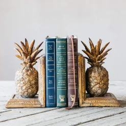 Golden Pineapple Bookends