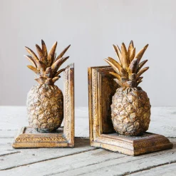 Golden Pineapple Bookends