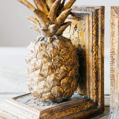 Golden Pineapple Bookends